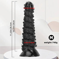 7.48in 11.22in 15in Super Huge Black Spiral Animal Octopus Dildo Butt Plug