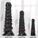 7.48in 11.22in 15in Super Huge Black Spiral Animal Octopus Dildo Butt Plug
