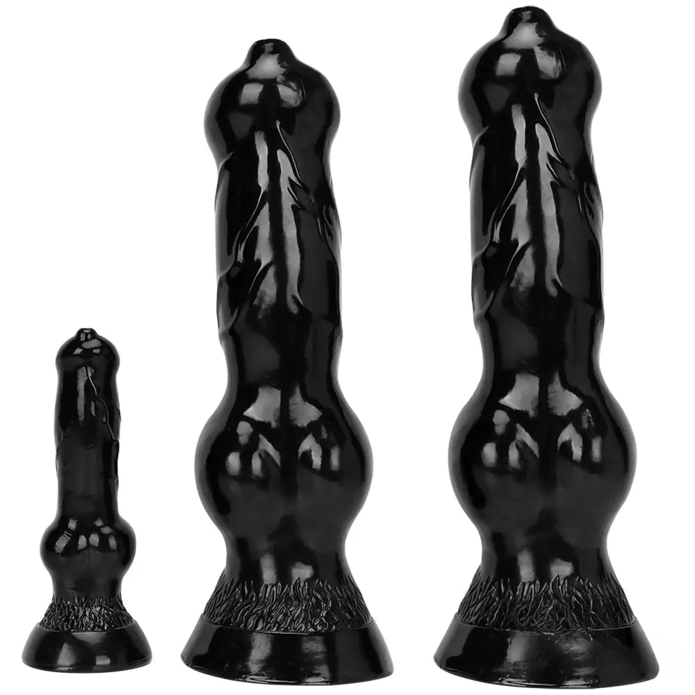 7.48in 14.17in 15.35in Big Black Thick Dog Penis Fantasy Animal Dildo
