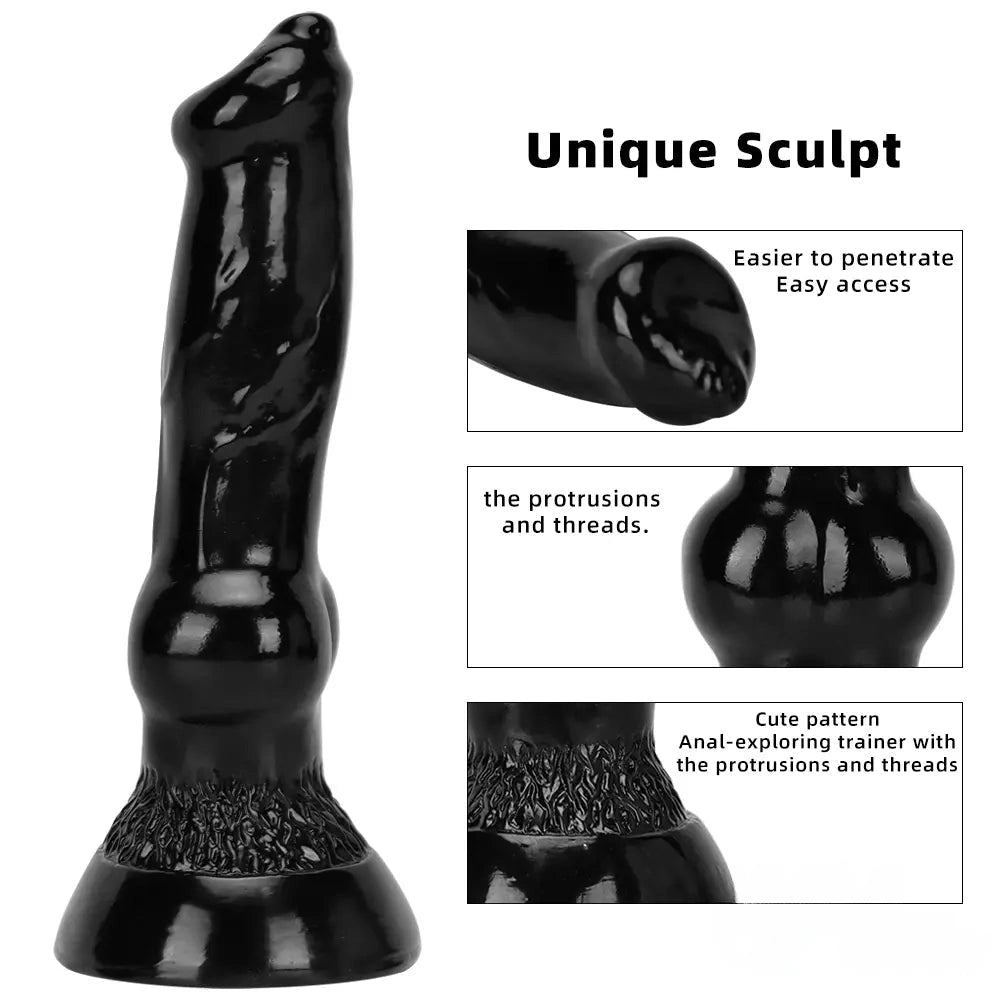 7.48in 14.17in 15.35in Big Black Thick Dog Penis Fantasy Animal Dildo