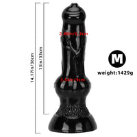 7.48in 14.17in 15.35in Big Black Thick Dog Penis Fantasy Animal Dildo