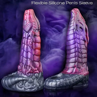 7.48in 7.99in Soft Silicone Monster Silicone Penis Sleeve With Anti-drop Ring