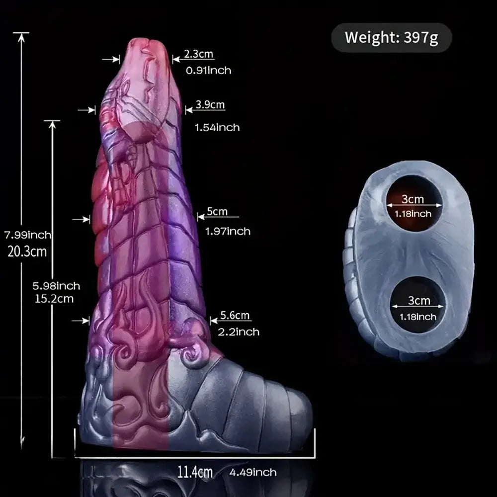 7.48in 7.99in Soft Silicone Monster Silicone Penis Sleeve With Anti-drop Ring