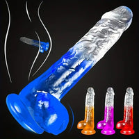 7.48in 8.26in Transparent Realistic TPE Dildo For Women Men Vagina