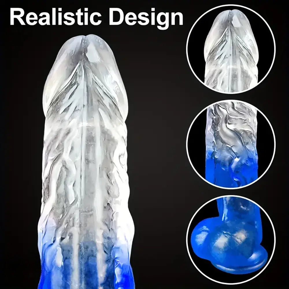 7.48in 8.26in Transparent Realistic TPE Dildo For Women Men Vagina