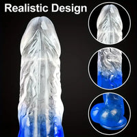 7.48in 8.26in Transparent Realistic TPE Dildo For Women Men Vagina