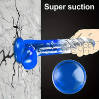 7.48in 8.26in Transparent Realistic TPE Dildo For Women Men Vagina