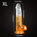 7.48in 8.26in Transparent Realistic TPE Dildo For Women Men Vagina