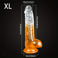7.48in 8.26in Transparent Realistic TPE Dildo For Women Men Vagina