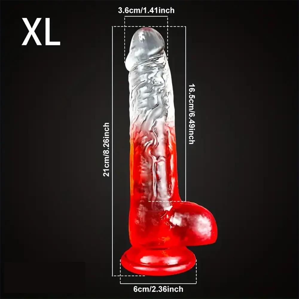 7.48in 8.26in Transparent Realistic TPE Dildo For Women Men Vagina
