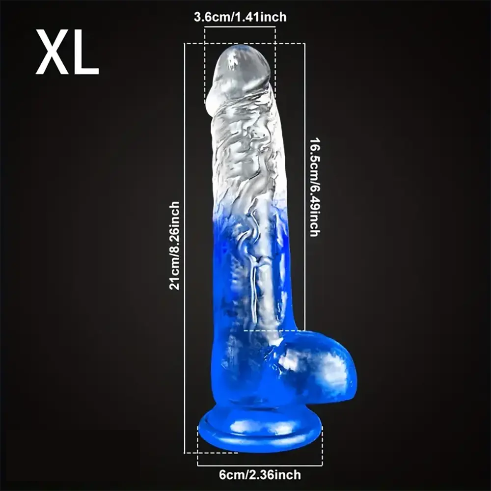 7.48in 8.26in Transparent Realistic TPE Dildo For Women Men Vagina