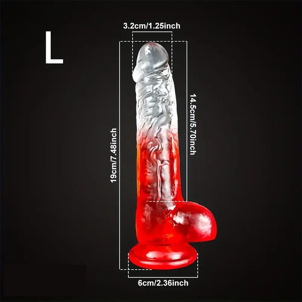 7.48in 8.26in Transparent Realistic TPE Dildo For Women Men Vagina