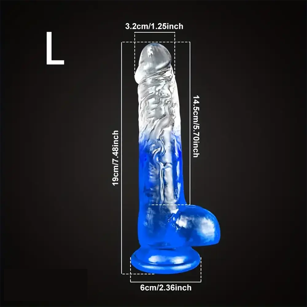 7.48in 8.26in Transparent Realistic TPE Dildo For Women Men Vagina