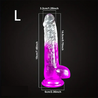 7.48in 8.26in Transparent Realistic TPE Dildo For Women Men Vagina