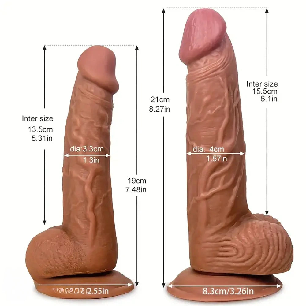 7.48in 8.27in TPE Cock Lifelike Dildo For Female Masturbation