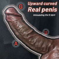 7.48in 8.46in 10.03in 11.22in Real Curved Silicone Strap on Dildo Love Toy