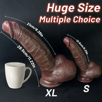 7.48in 8.46in 10.03in 11.22in Real Curved Silicone Strap on Dildo Love Toy