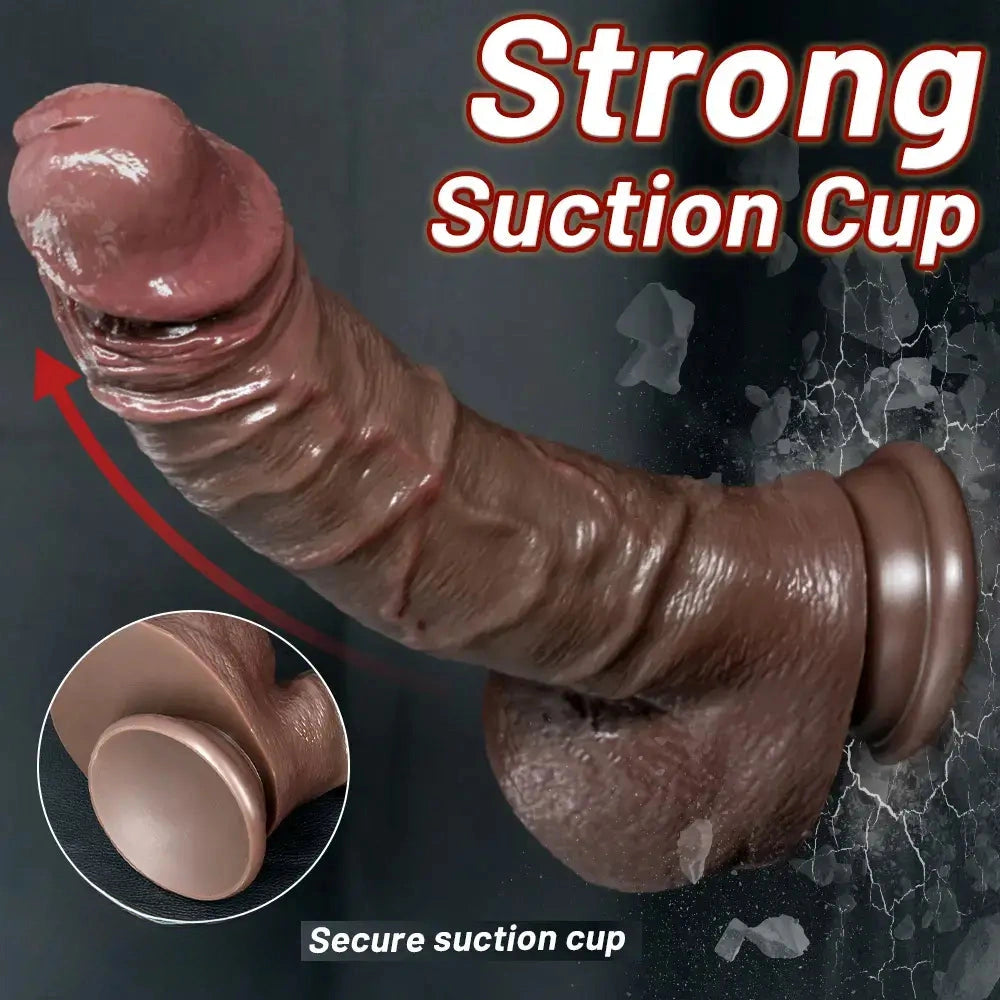 7.48in 8.46in 10.03in 11.22in Real Curved Silicone Strap on Dildo Love Toy
