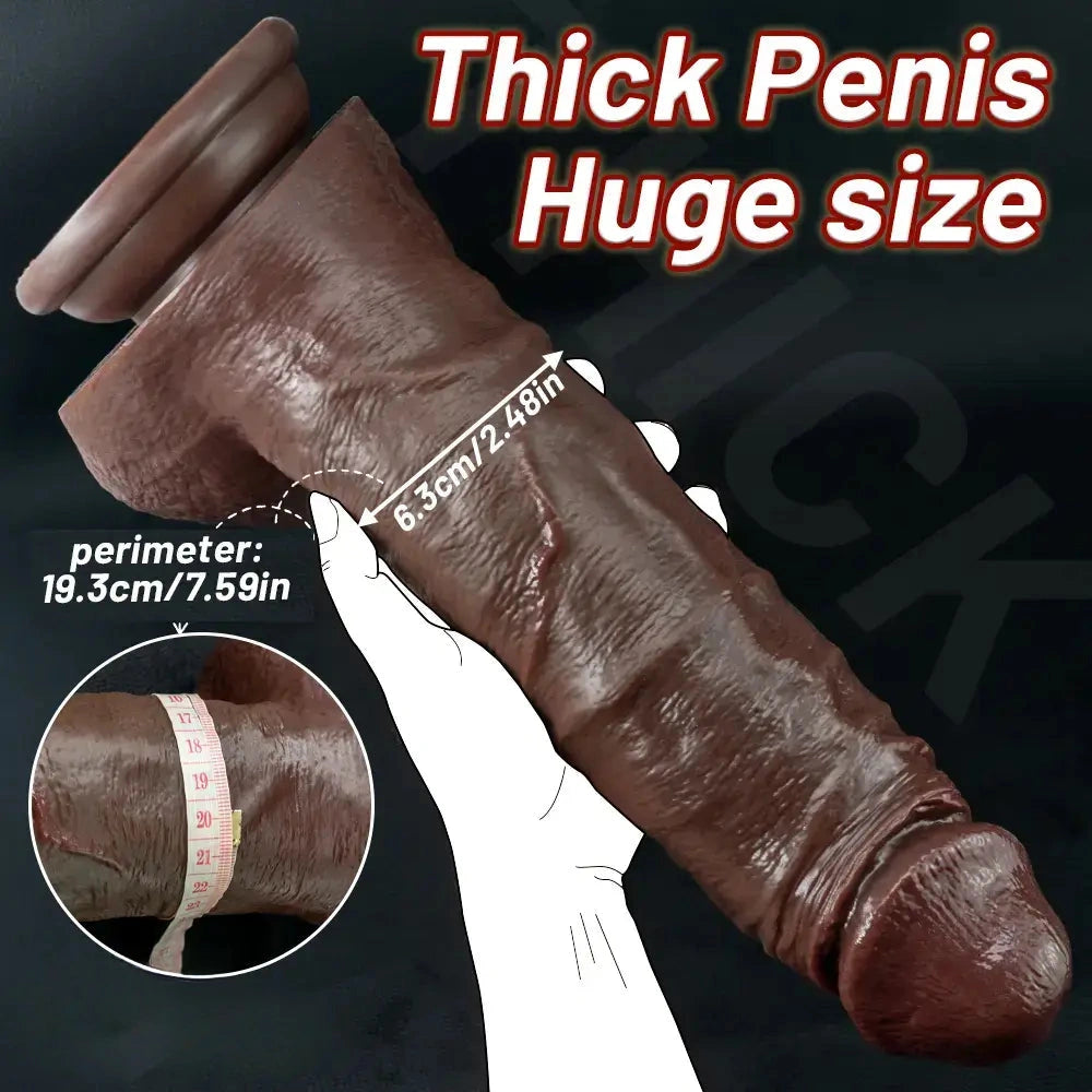 7.48in 8.46in 10.03in 11.22in Real Curved Silicone Strap on Dildo Love Toy