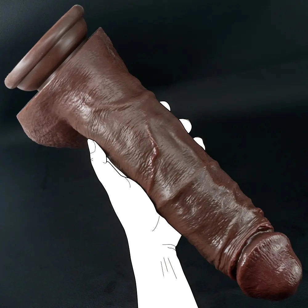 7.48in 8.46in 10.03in 11.22in Real Curved Silicone Strap on Dildo Love Toy