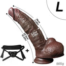 7.48in 8.46in 10.03in 11.22in Real Curved Silicone Strap on Dildo Love Toy