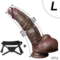 7.48in 8.46in 10.03in 11.22in Real Curved Silicone Strap on Dildo Love Toy
