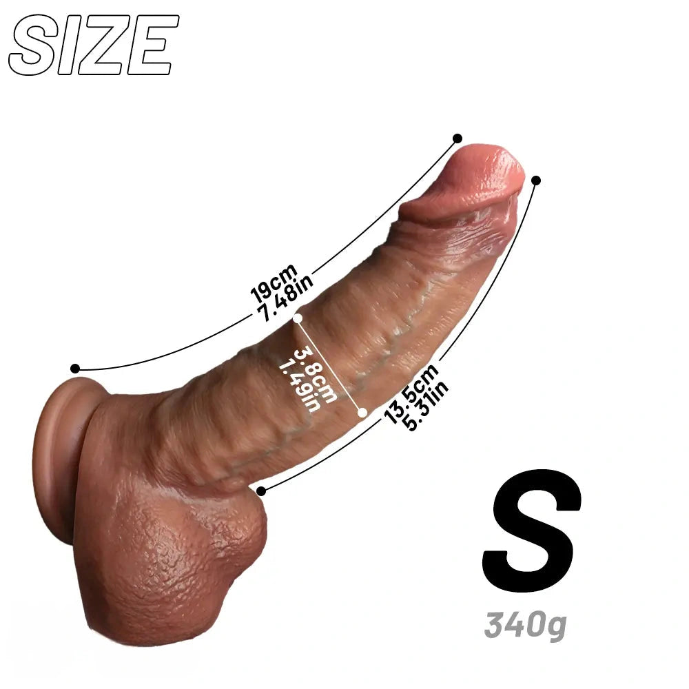 7.48in 8.46in 10.03in 11.22in Strap on Realistic Soft Curved Dildo For Men