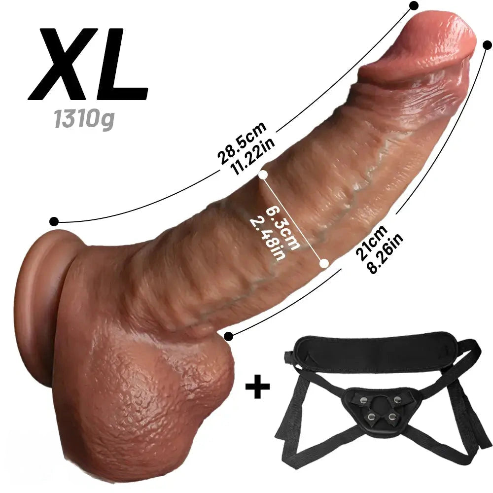 7.48in 8.46in 10.03in 11.22in Strap on Realistic Soft Curved Dildo For Men