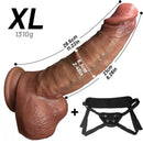 7.48in 8.46in 10.03in 11.22in Strap on Realistic Soft Curved Dildo For Men