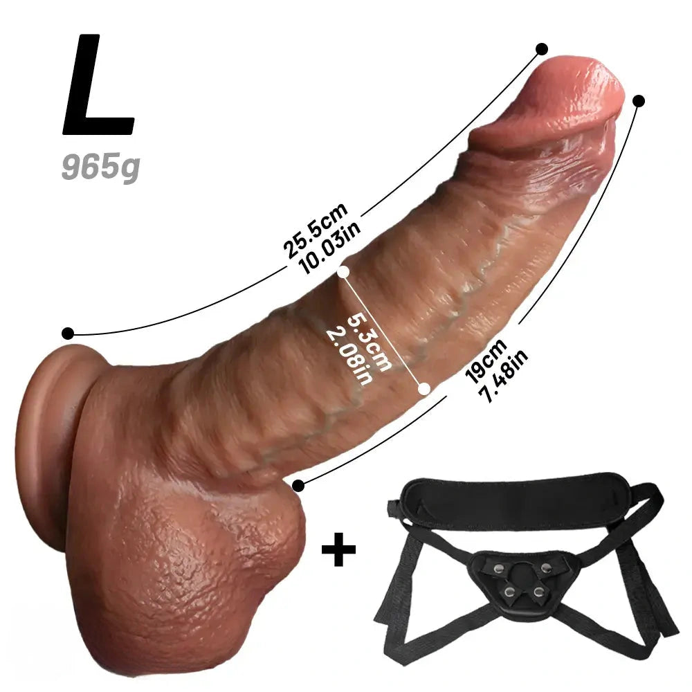 7.48in 8.46in 10.03in 11.22in Strap on Realistic Soft Curved Dildo For Men