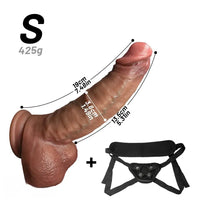 7.48in 8.46in 10.03in 11.22in Strap on Realistic Soft Curved Dildo For Men
