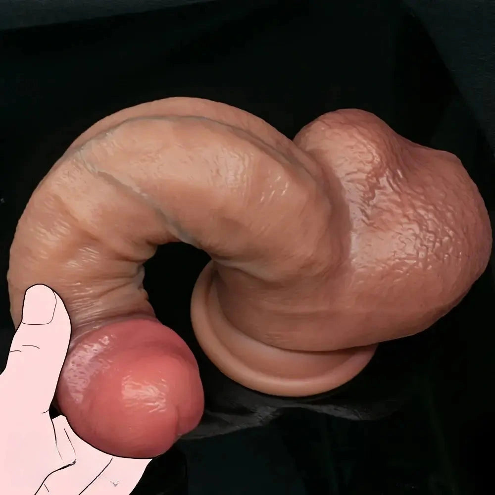 7.48in 8.46in 10.03in Wearable Realistic Strap-On Silicone Soft Big Veins Dildo