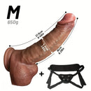 7.48in 8.46in 10.03in Wearable Realistic Strap-On Silicone Soft Big Veins Dildo