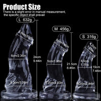 7.48in 8.46in 9.44in Clear Big Dildo Sex Toy For Orgasm Pleasure