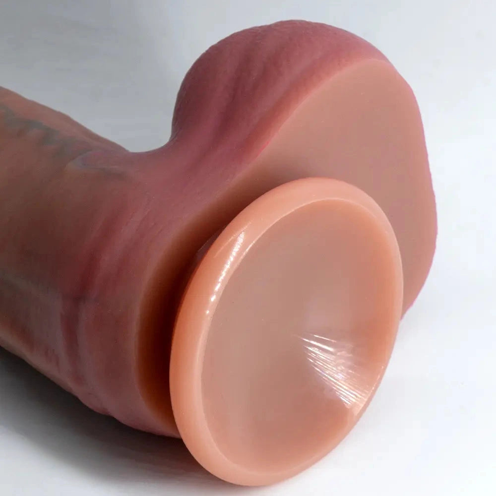 7.48in 8.46in 9.64in Realistic Foreskin Penis Silicone Strap on Dildo For Love