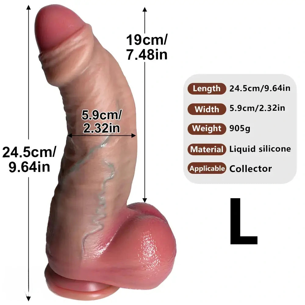 7.48in 8.46in 9.64in Realistic Foreskin Penis Silicone Strap on Dildo For Love