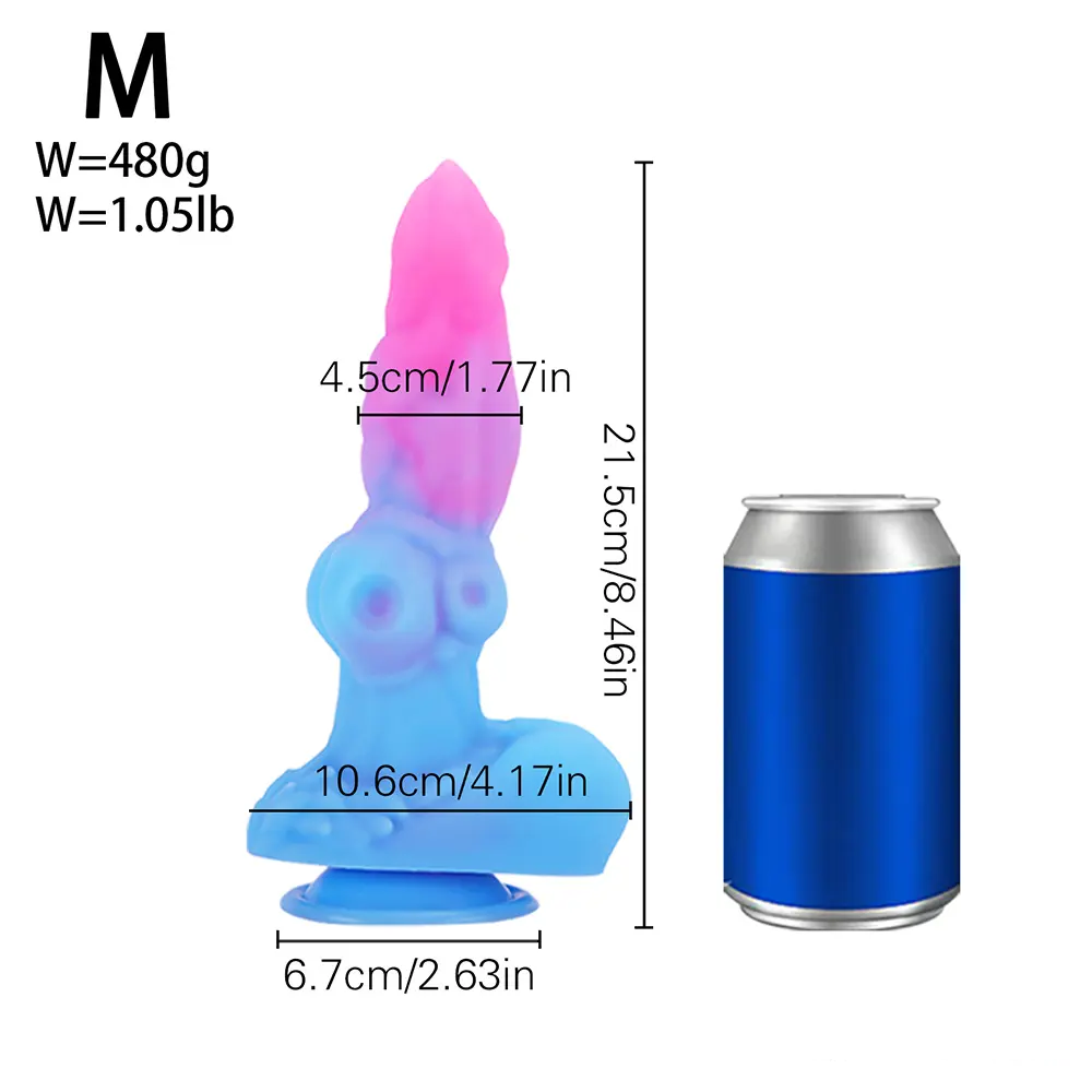 7.48in 8.46in 9.84in Fantasy Big Dog Penis Animal Silicone Soft Dildo