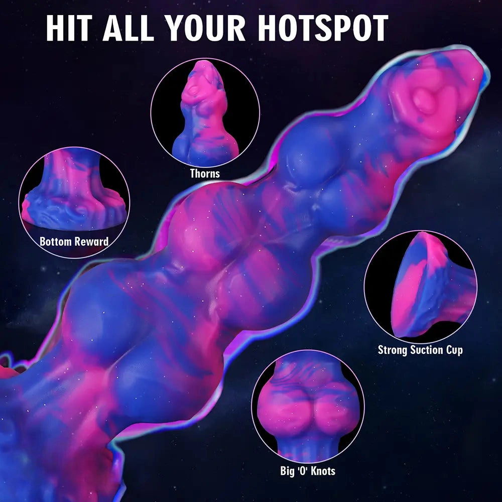 7.48in 8.66in 10.43in Monster Knot Silicone Fantasy Dildo G-spot Giant Penis