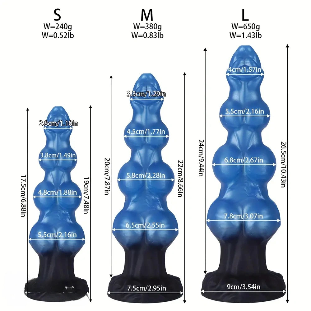 7.48in 8.66in 10.43in Soft Big Penis Realistic Texture Knot Dildo For Vagina