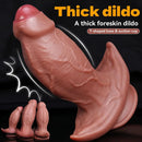 7.48in 8.66in 9.84in Uncut Foreskin Thick Real Dildo Vagina & Anal Sex Toy