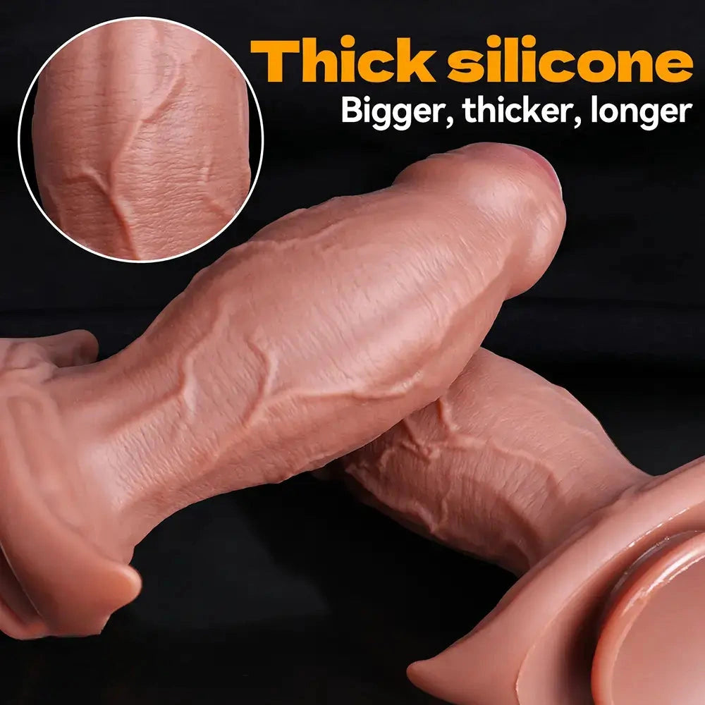 7.48in 8.66in 9.84in Uncut Foreskin Thick Real Dildo Vagina & Anal Sex Toy