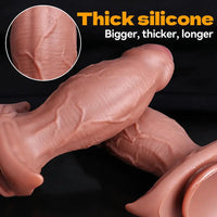 7.48in 8.66in 9.84in Uncut Foreskin Thick Real Dildo Vagina & Anal Sex Toy