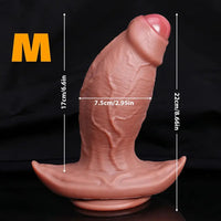7.48in 8.66in 9.84in Uncut Foreskin Thick Real Dildo Vagina & Anal Sex Toy
