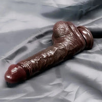 7.48in 8.66in Realistic Lifelike Liquid Silicone Sliding Skin Dildo For Hands-Free