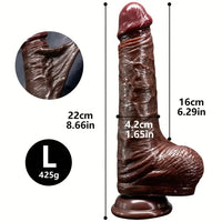 7.48in 8.66in Realistic Lifelike Liquid Silicone Sliding Skin Dildo For Hands-Free