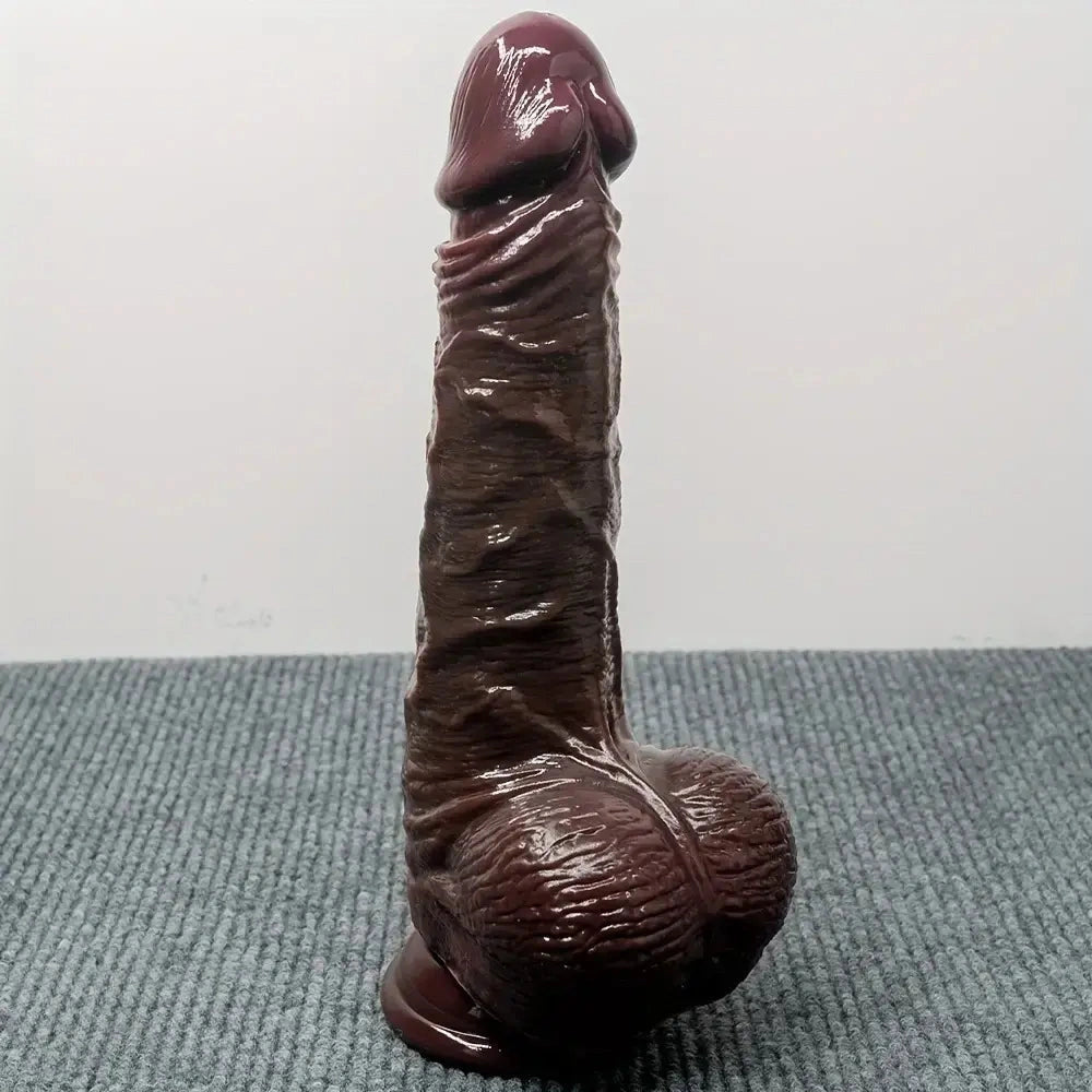 7.48in 8.66in Realistic Lifelike Liquid Silicone Sliding Skin Dildo For Hands-Free