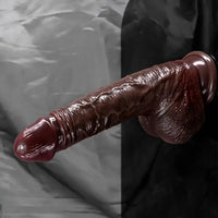 7.48in 8.66in Realistic Lifelike Liquid Silicone Sliding Skin Dildo For Hands-Free
