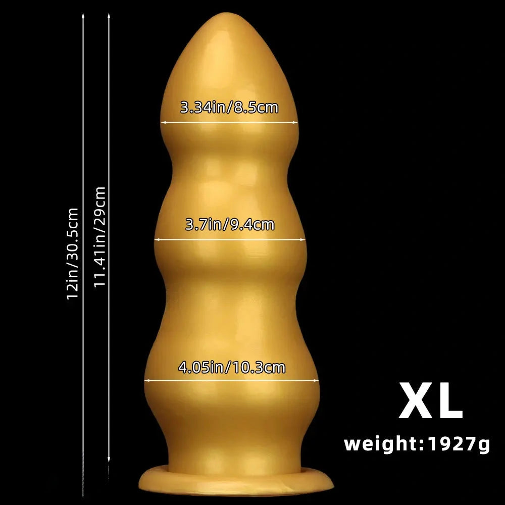 7.48in 8.85in 10.43in 12in Extra Large Gold Silicone Dildo Highquality Toy