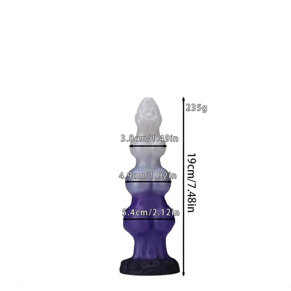 7.48in 8.85in 10.62in Fantasy 3 Dog Knots Wide Cylindrical Anal G-spot Dildo