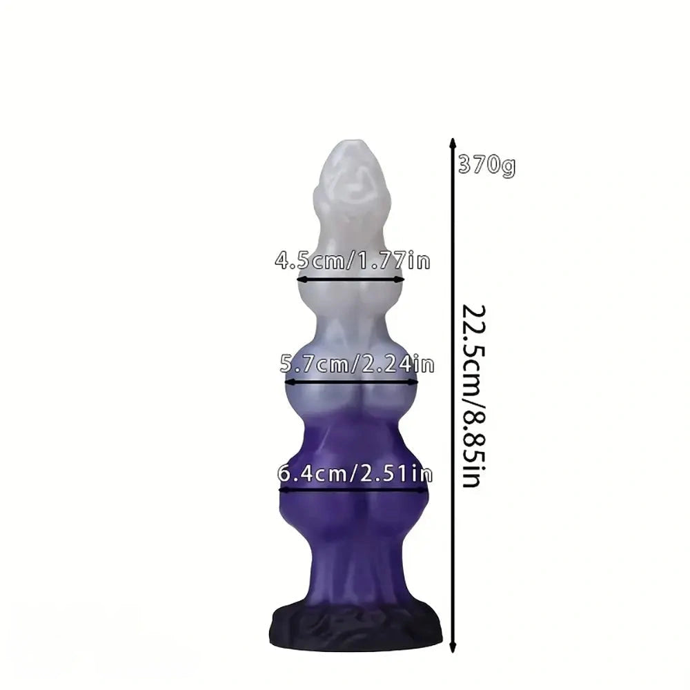 7.48in 8.85in 10.62in Fantasy 3 Dog Knots Wide Cylindrical Anal G-spot Dildo